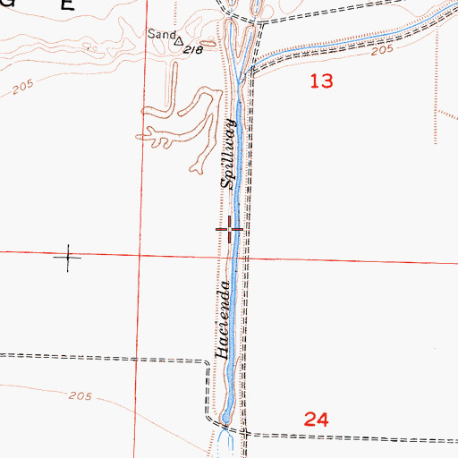 Topographic Map of Hacienda Spillway, CA
