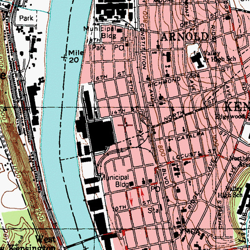 Topographic Map of Mission of Hope Church of God in Christ, PA