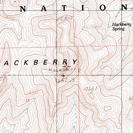 Topographic Map of Hackberry Mountain, CA