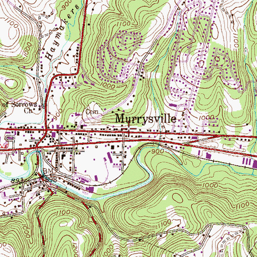 Topographic Map of Mother of Sorrows Church, PA