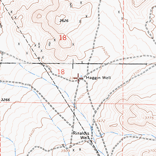 Topographic Map of Haggin Well, CA