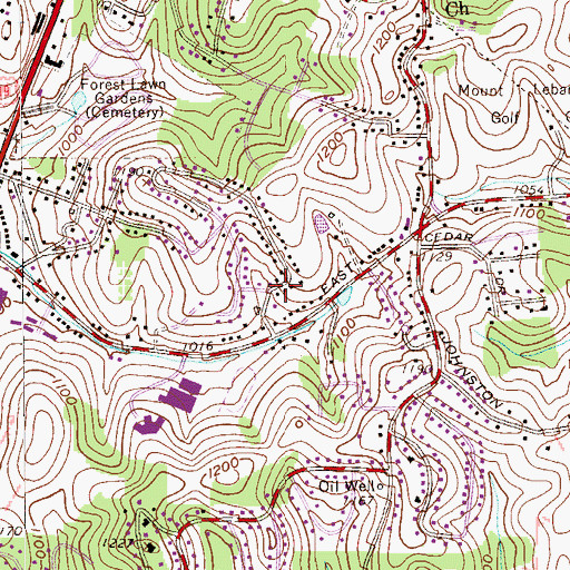 Topographic Map of Nazarene Church, PA