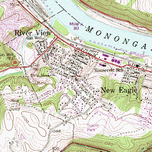Topographic Map of New Beginnings Church of God of Prophecy, PA