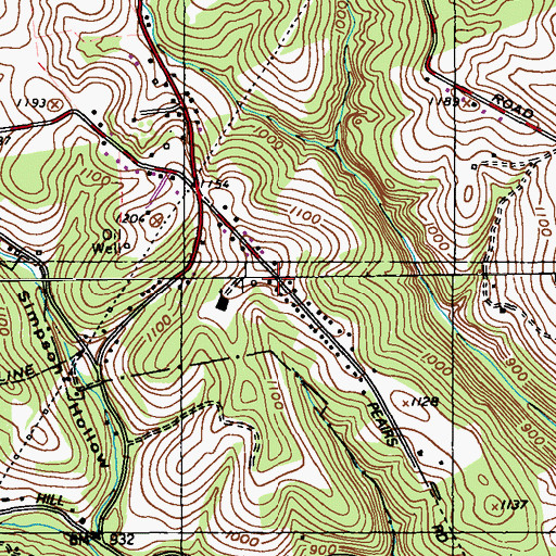 Topographic Map of New Hope Assembly of God Church, PA