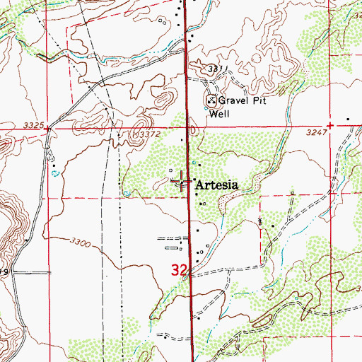 Topographic Map of Artesia, AZ