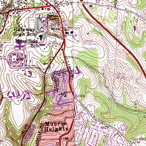 Topographic Map of North American Martyrs Church, PA