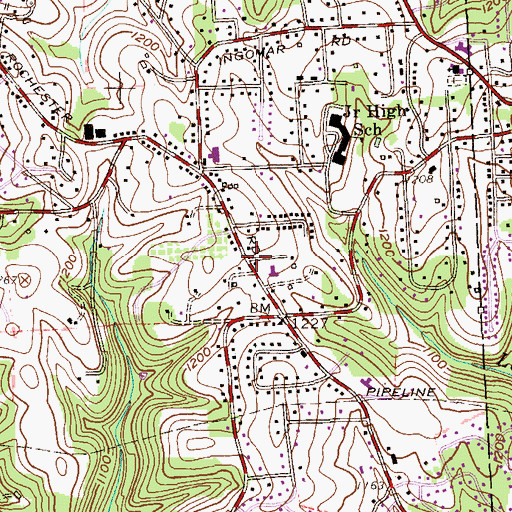 Topographic Map of North Hills Alliance Church, PA
