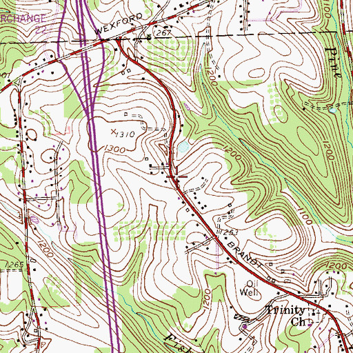 Topographic Map of Orchard Hill Church, PA
