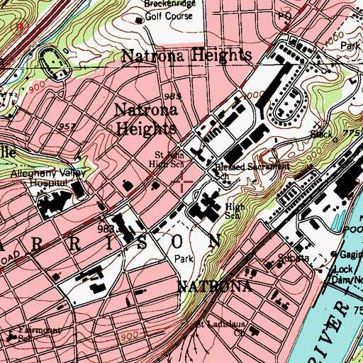 Topographic Map of Our Lady of the Most Blessed Sacrament Church, PA