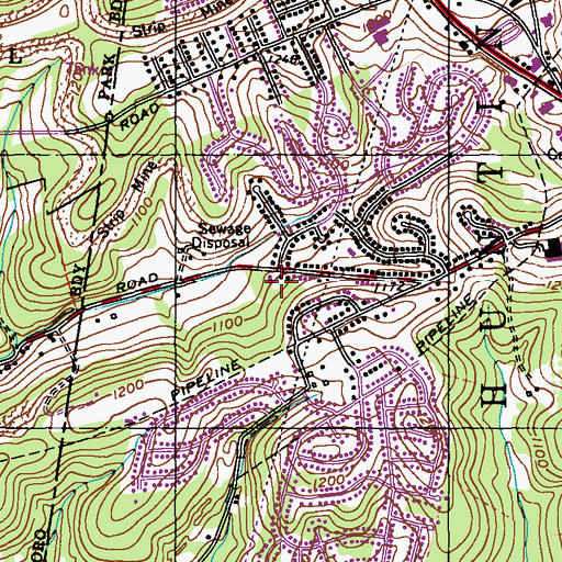 Topographic Map of Penns Woods United Methodist Church, PA