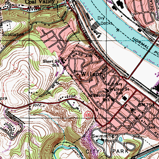 Topographic Map of Pine Run United Methodist Church, PA