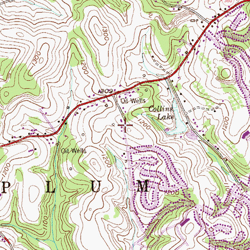 Topographic Map of Pittsburgh East Community Church, PA