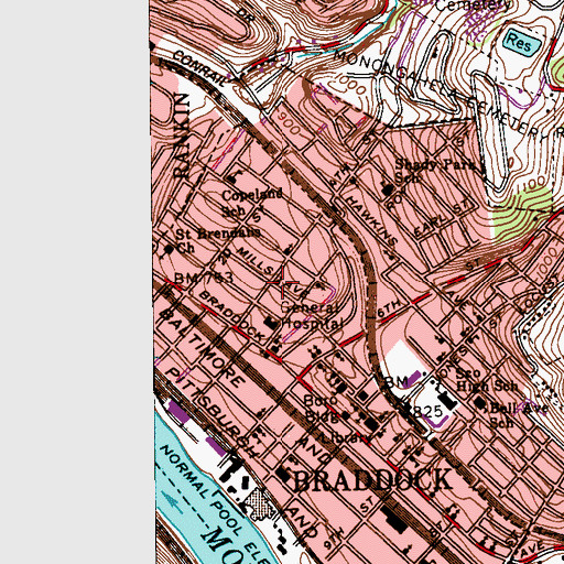 Topographic Map of Resurrection Baptist Church, PA