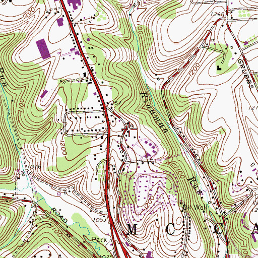 Topographic Map of Saint Alexis Church, PA