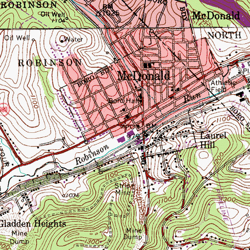Topographic Map of Saint Alphonsus Church, PA