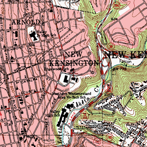 Topographic Map of Saint Andrews Episcopal Church, PA