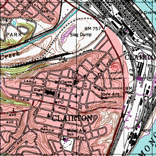 Topographic Map of Saint Anthony Greek Orthodox Church, PA