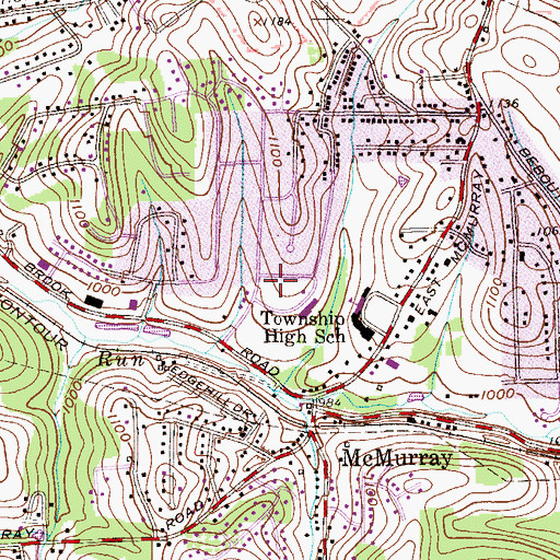 Topographic Map of Saint Benedict the Abbott Church, PA