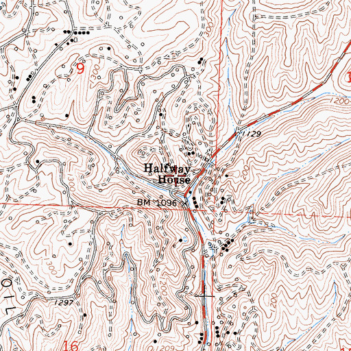 Topographic Map of Halfway House, CA