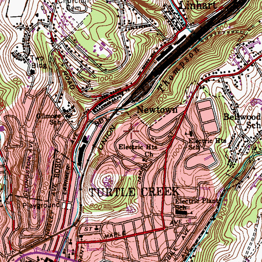 Topographic Map of Saint Colmans Catholic Church Convent, PA