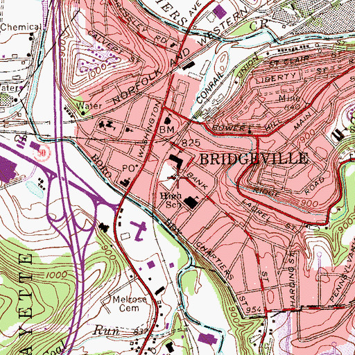 Topographic Map of Saint George Antiochian Orthodox Church, PA