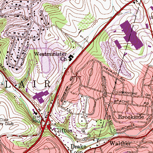 Topographic Map of Saint Gregory Byzantine Catholic Church, PA