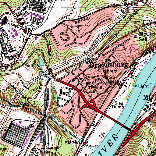 Topographic Map of Saint John of the Cross Lutheran Church, PA