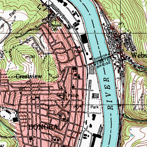 Topographic Map of Saint Johns Episcopal Church, PA