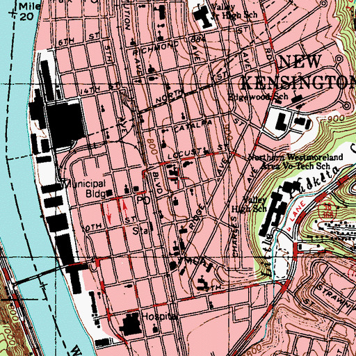Topographic Map of Saint Josephs Church, PA