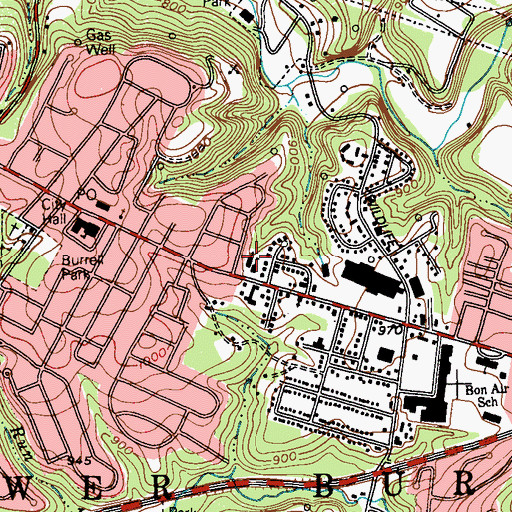 Topographic Map of Saint Margaret Marys Church, PA