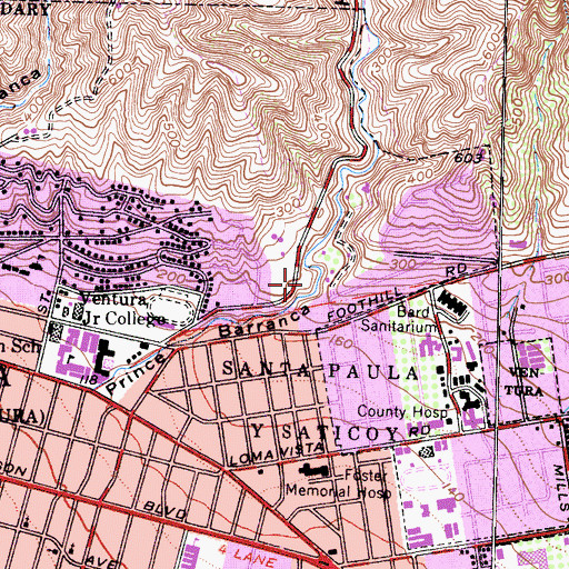 Topographic Map of Hall Canyon, CA