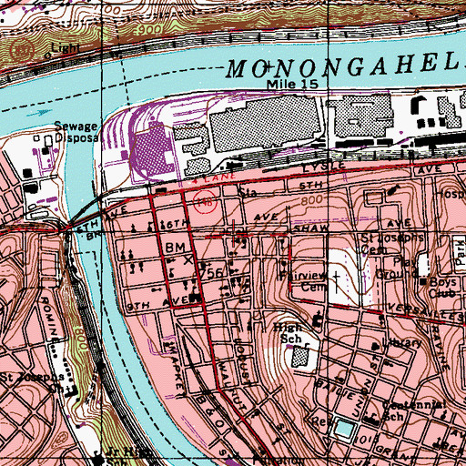 Topographic Map of Saint Nicholas Byzantine Catholic Church, PA