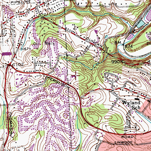 Topographic Map of Saint Pauls United Methodist Church, PA