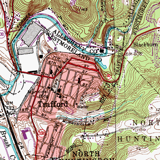 Topographic Map of Saint Regis Roman Catholic Church, PA