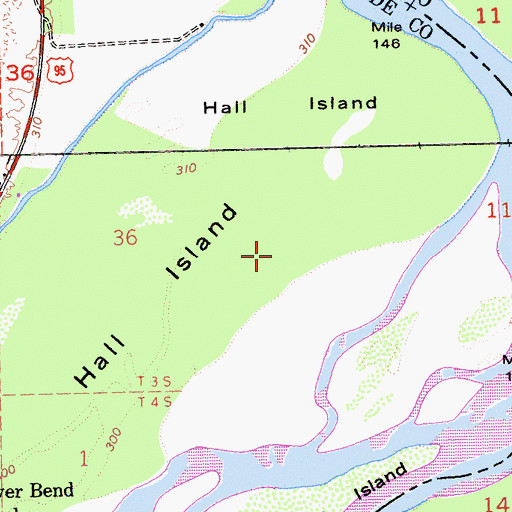 Topographic Map of Hall Island, CA