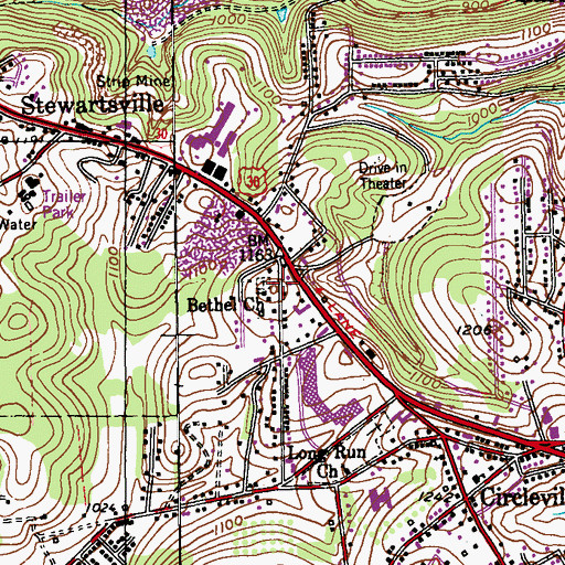 Topographic Map of Saint Stephens Byzantine Catholic Church, PA