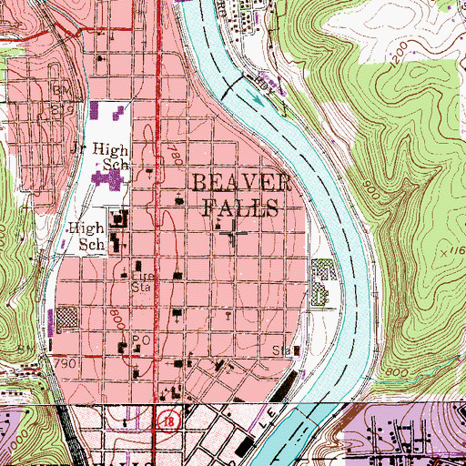 Topographic Map of Salvation Army, PA