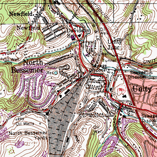 Topographic Map of Showers of Blessings Ministries, PA