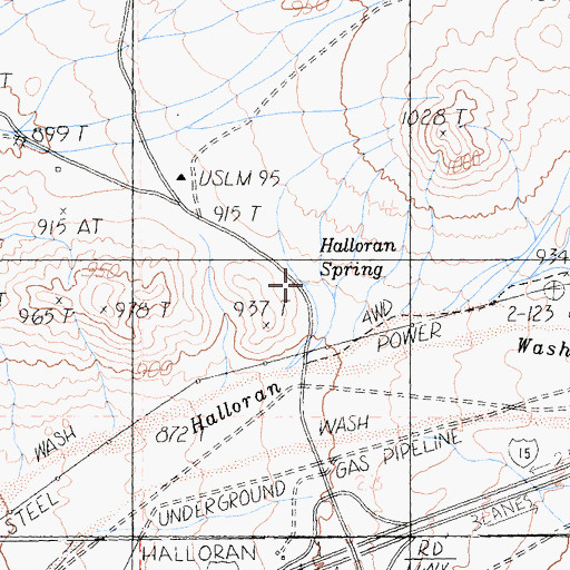 Topographic Map of Halloran Spring, CA