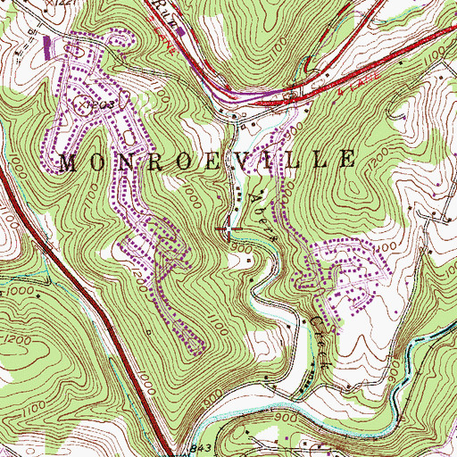 Topographic Map of Sri Shirdi Sai Baba Temple, PA