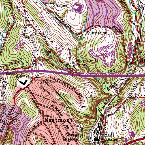 Topographic Map of Sri Venkateswara Temple, PA