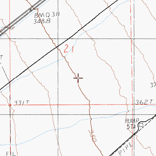 Topographic Map of Halloran Wash, CA