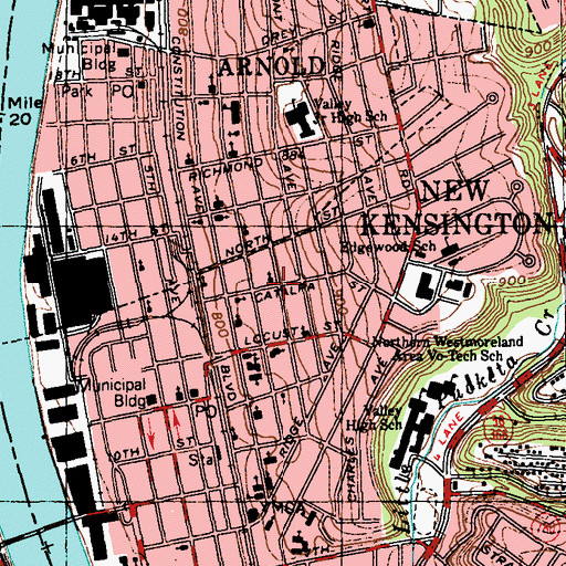 Topographic Map of Trinity Fellowship Church, PA