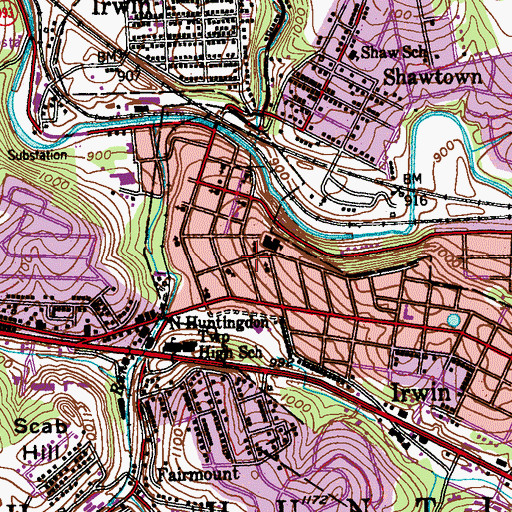 Topographic Map of Universal Life Healing Center, PA