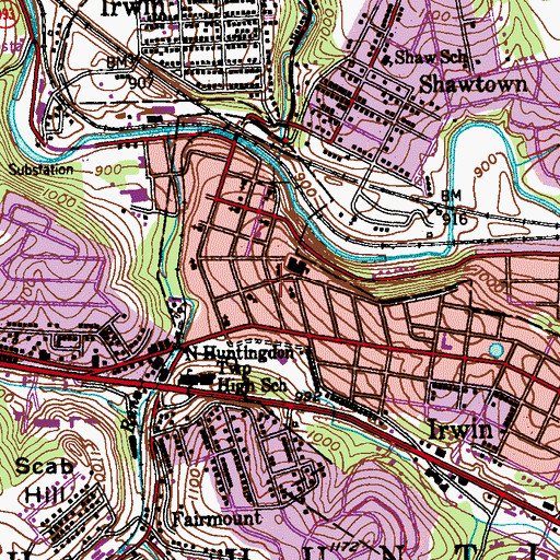 Topographic Map of Universal Life Healing Center, PA