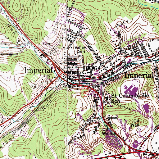 Topographic Map of Valley Presbyterian Church, PA