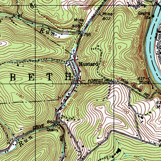 Topographic Map of Victory Primitive Methodist Church, PA