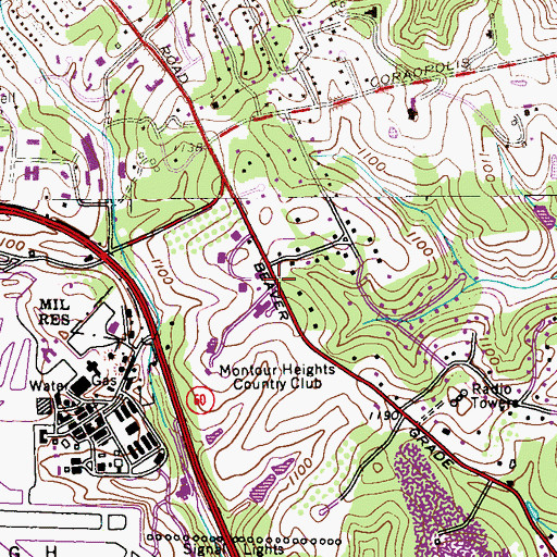 Topographic Map of West Hills Alliance Church, PA
