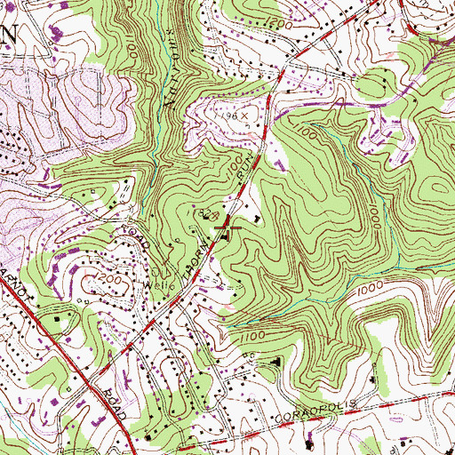 Topographic Map of West Hills Christian Church, PA