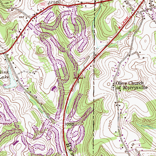 Topographic Map of Holiday Park Baptist Church, PA